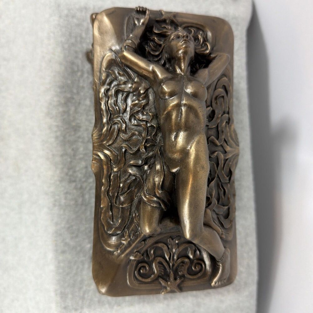 Vintage Sirens Style Casket Jewelry Trinket Box with Woman Figure on the Lid - Picture 3 of 10